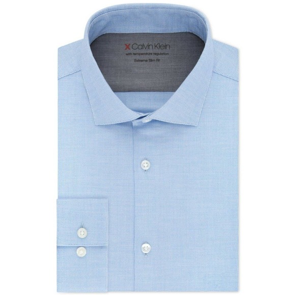 Calvin Klein Men's Sky Extreme Slim Fit Temp Regulating Stretch Dress Shirt, XL - Picture 1 of 2